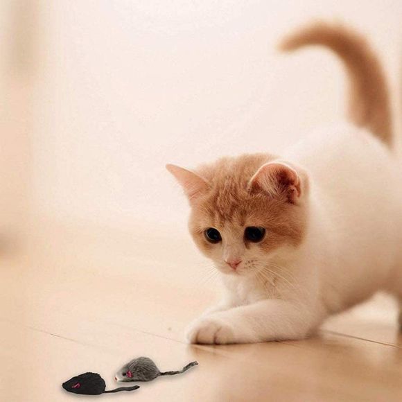 AXEL PETS 20 Furry Mice with Catnip and Rattle Sound Made of Real Rabbit - Picture 3 of 3